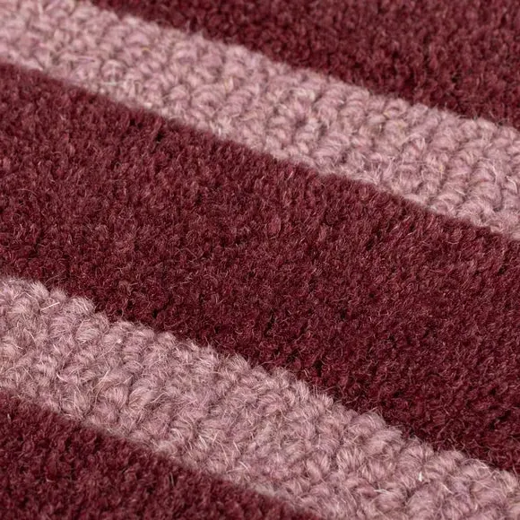 Shaped Wool Rug with Ombre - Red, Hand Crafted