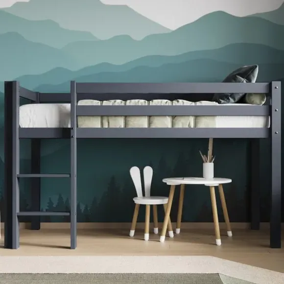 Shorty Midsleeper Bed Frame - Grey, Pine