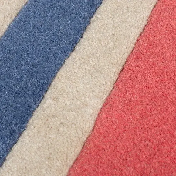 Striped Area Rug Hand Tufted - Pink, Wool
