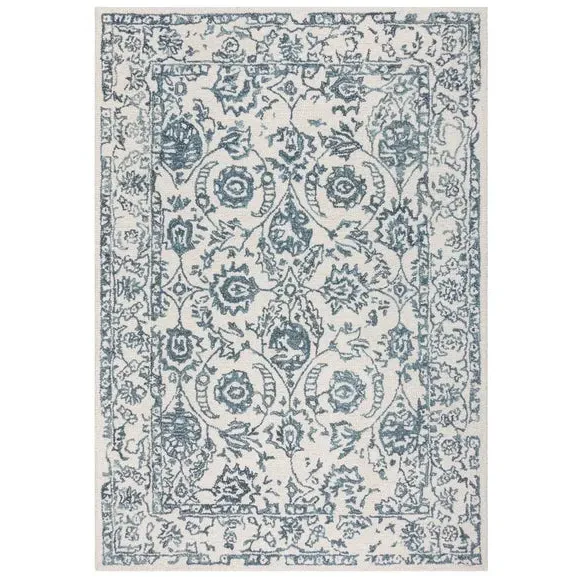 Traditional Floral Rug - Blue, Wool
