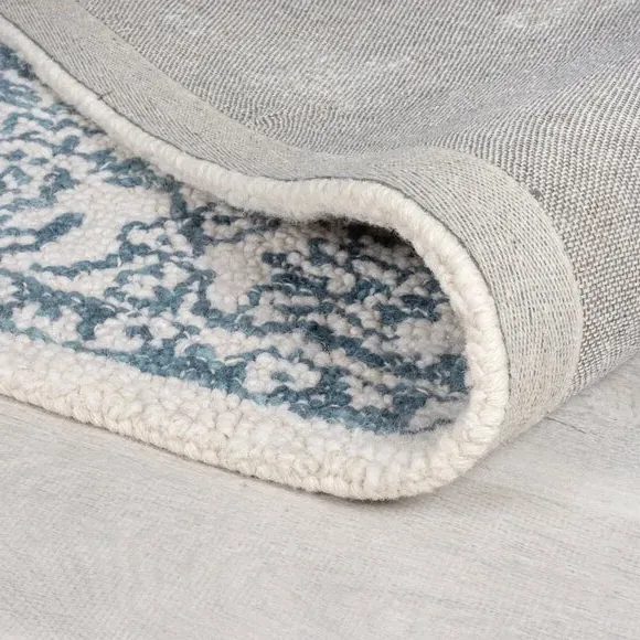 Traditional Floral Rug - Blue, Wool