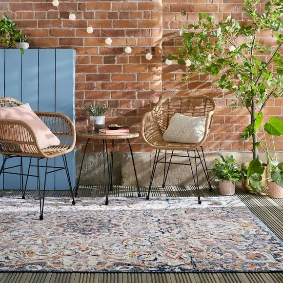 Traditional Indoor Outdoor Rug - Blue image
