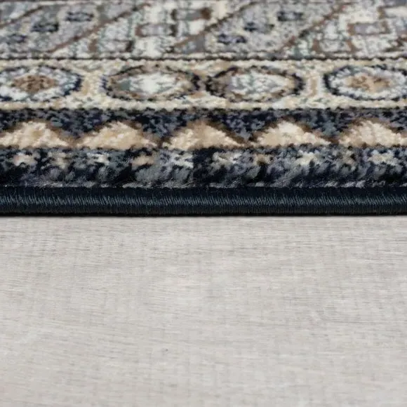 Traditional Rug with Fringe - Blue, Polypropylene