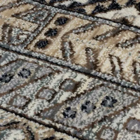 Traditional Rug with Fringe - Blue, Polypropylene