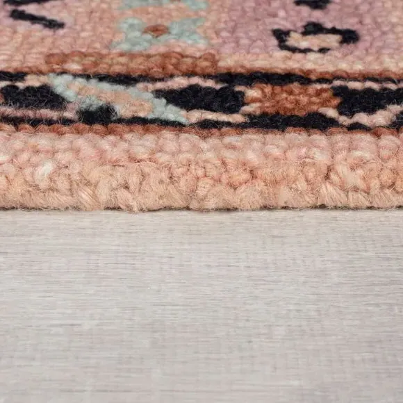 Traditional Wool Rug - Pink, Hand Tufted
