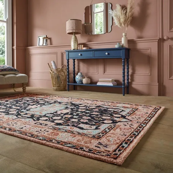 Traditional Wool Rug - Pink, Hand Tufted image