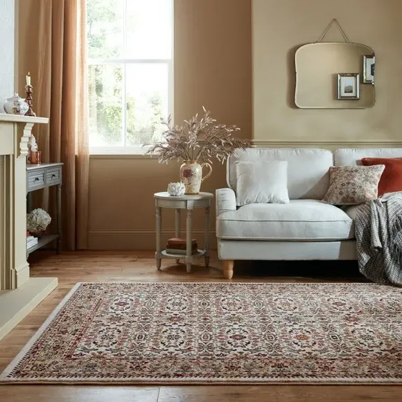 Vintage Patterned Rug - Natural, Polypropylene image