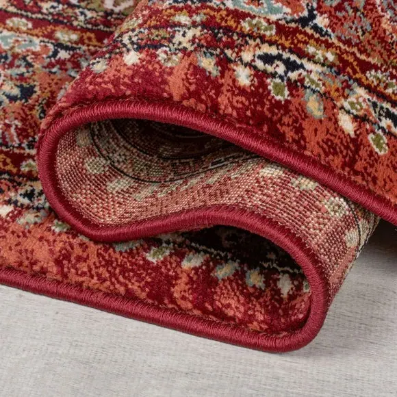 Vintage Patterned Runner - Red, Polypropylene