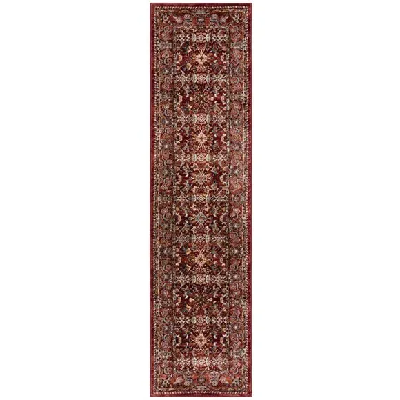 Vintage Patterned Runner - Red, Polypropylene