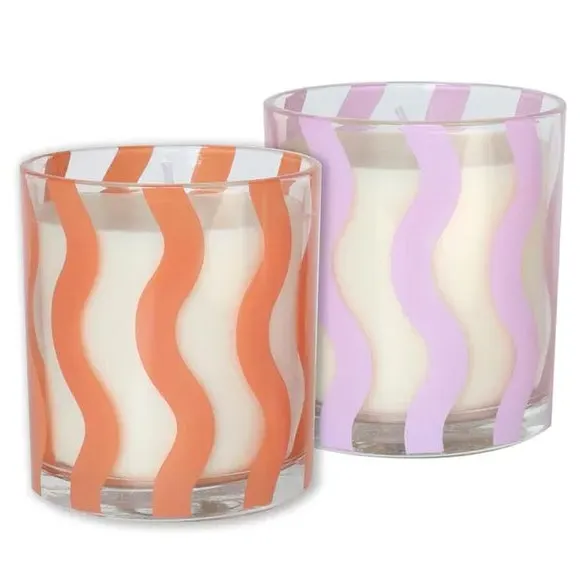 Set of 2 Scented Candles - Pink, Glass image