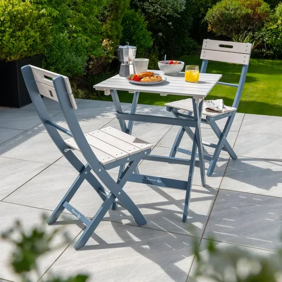2-Seater Folding Bistro Set - Blue, Eucalyptus image