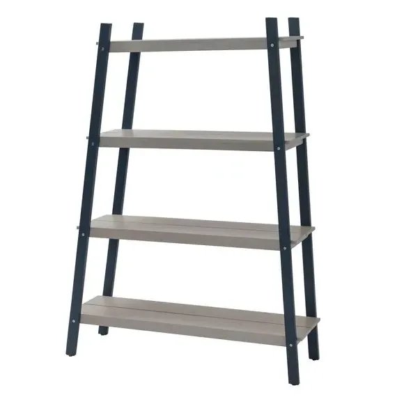 Ladder Plant Pot Shelf - Blue, Eucalyptus Wood
