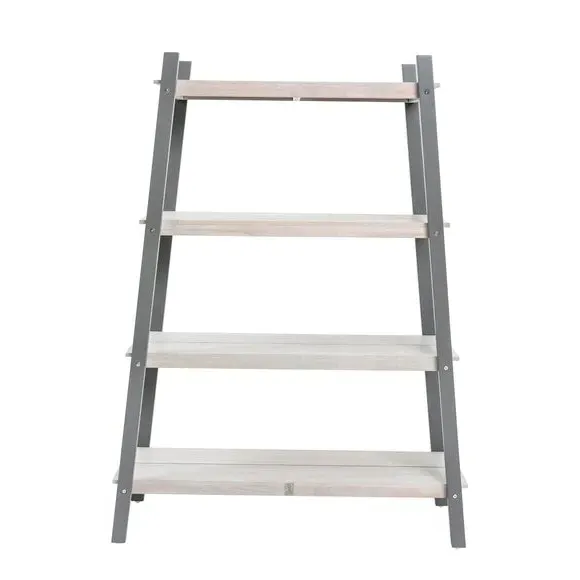 Ladder Plant Pot Shelf - Grey, Eucalyptus Wood