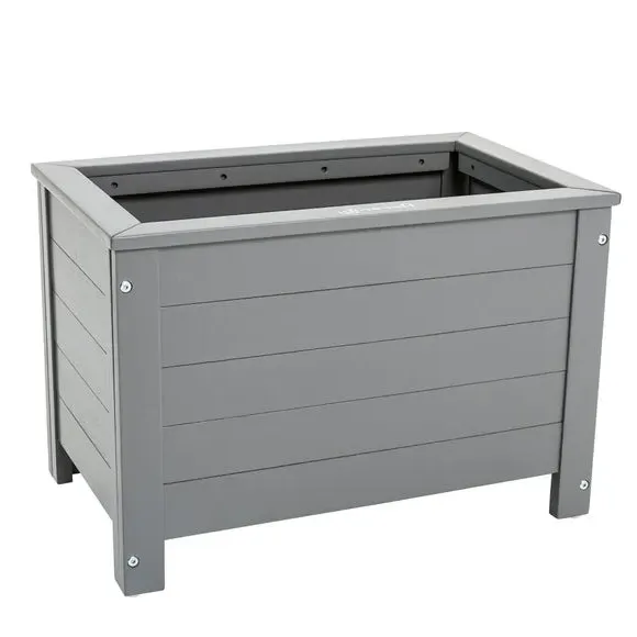 Rectangular Planter - Grey, Eucalyptus Wood