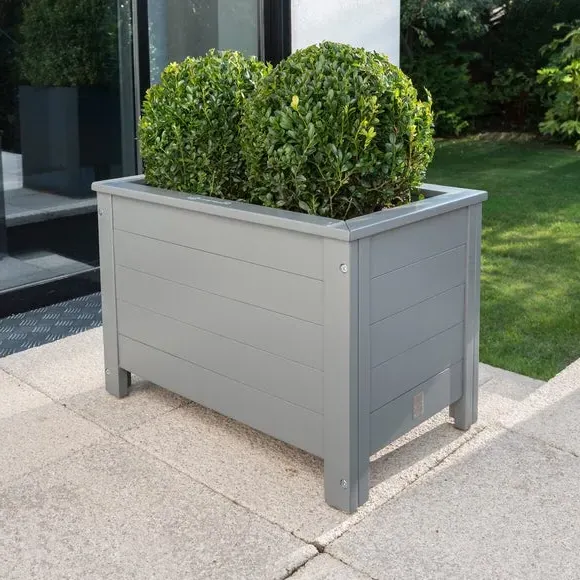 Rectangular Planter - Grey, Eucalyptus Wood image