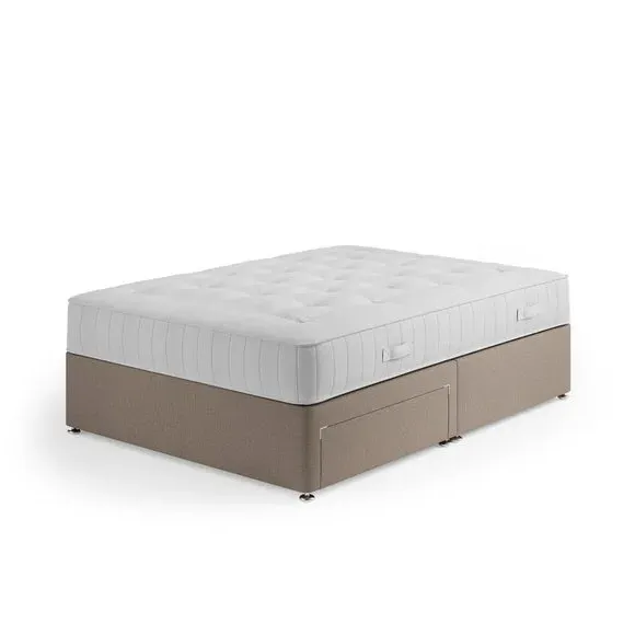 1000 Pocket Divan Set with Storage - Natural, Faux Linen