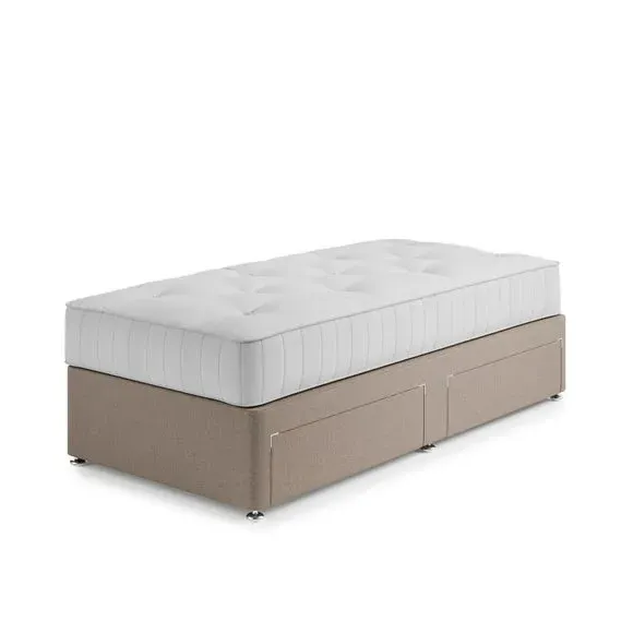 1000 Pocket Divan Set with Storage - Natural, Faux Linen