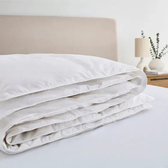 13.5 Tog Winter Duvet with Down Fill - White, Cotton