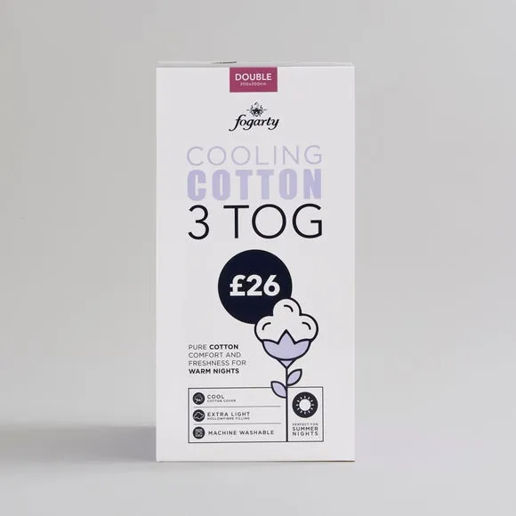 3 Tog Summer Duvet - White, Cotton