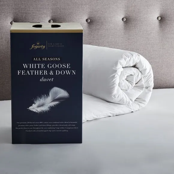 All Seasons Duvet 4.5+9 Tog - White, Cotton