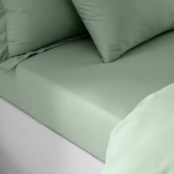 Cooling Cotton Flat Sheet - Sage, Cotton Blend