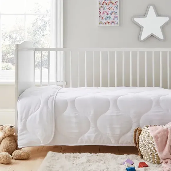 Cot Bed Duvet Antibacterial 4 Tog - White, Cotton image