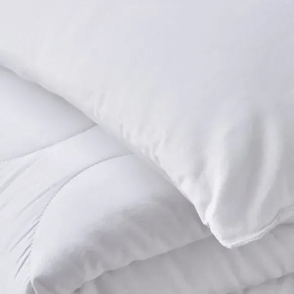 Cot Bed Duvet & Pillow Set 4 Tog - White, Cotton