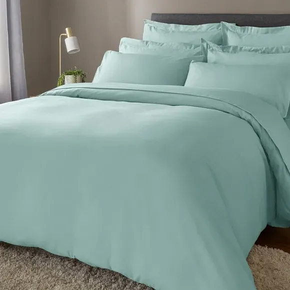 Duvet Cover Set with Pillowcase - Duck Egg, Polyester