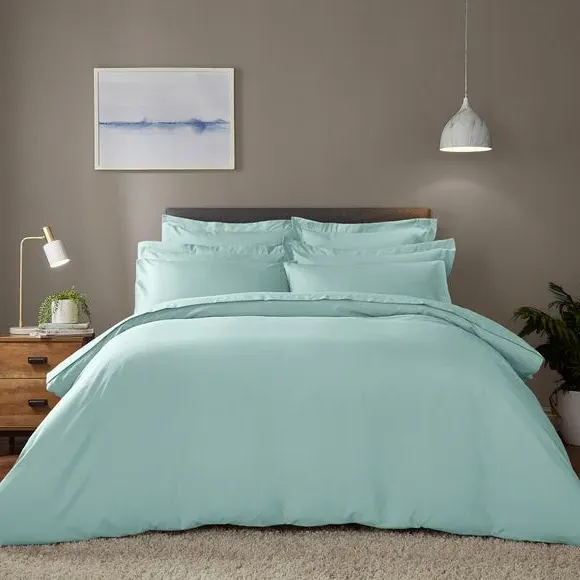 Duvet Cover Set with Pillowcase - Duck Egg, Polyester