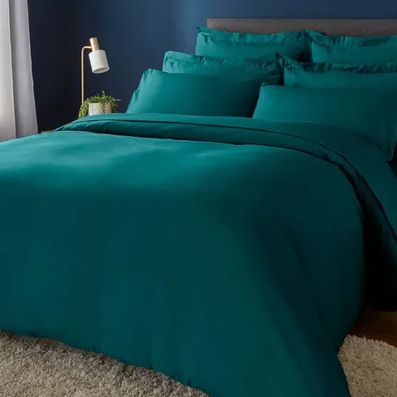 Duvet Cover Set with Pillowcase - Teal, Polyester