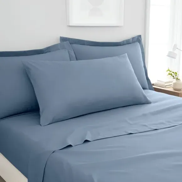 King Size Pillowcase Pair - Ashley Blue, Polyester image