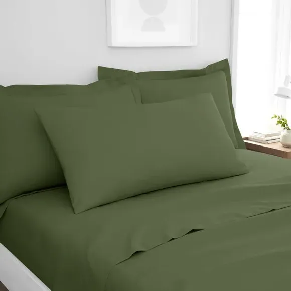 King Size Pillowcase Pair - Olive, Polyester