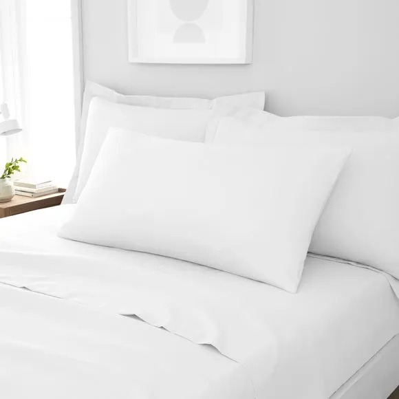 King Size Pillowcase Pair - White, Polyester