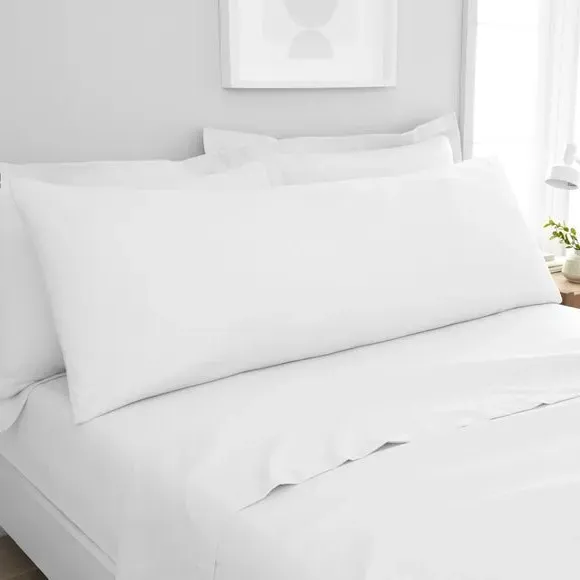 Large Body Pillowcase - White, Polyester