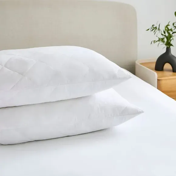 Pillow Protector Pair - White, Cotton image