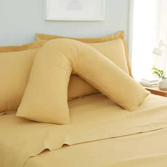 V-Shape Pillowcase - Ochre, Polyester
