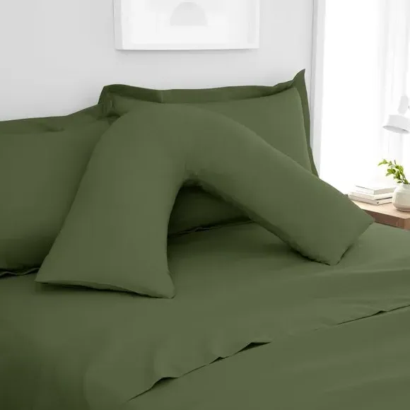V-Shape Pillowcase - Olive, Polyester