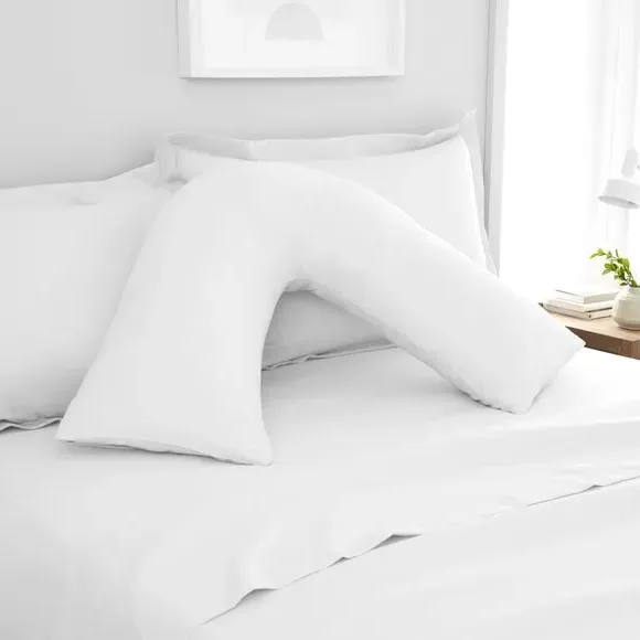 V-Shape Pillowcase - White, Polyester
