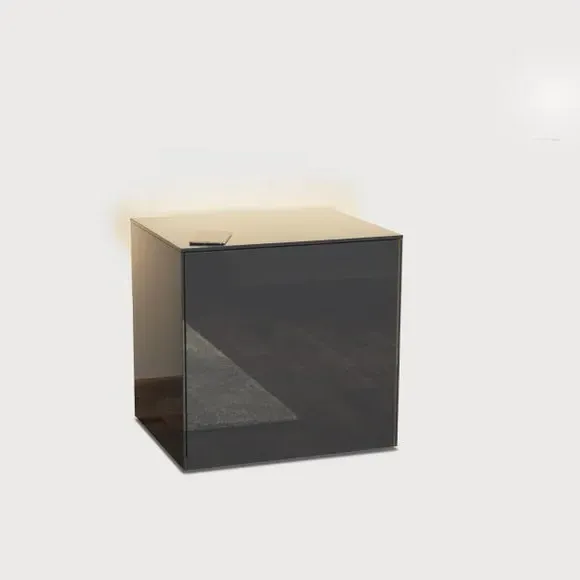 1-Door Side Table with LED Lighting - Grey