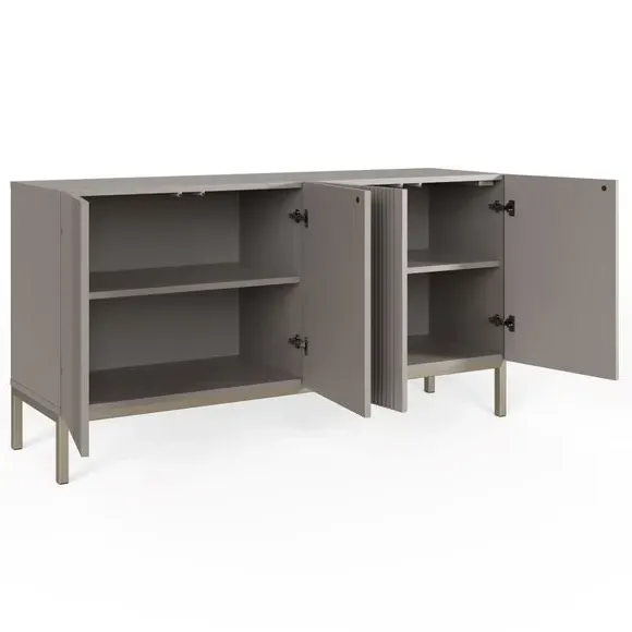 4-Door Smart Sideboard with Lighting - Grey