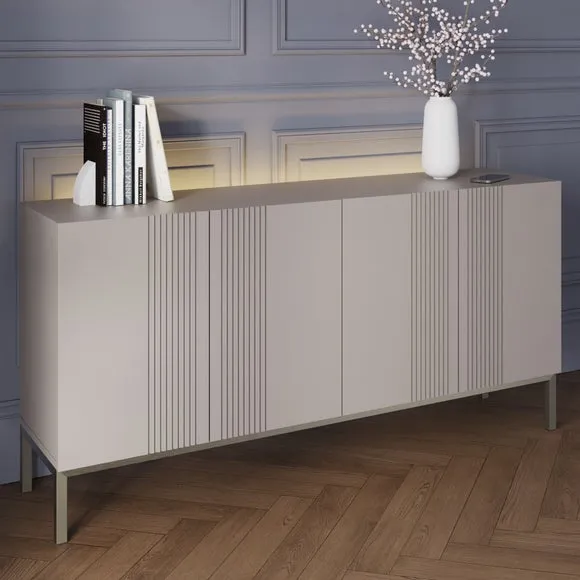 4-Door Smart Sideboard with Lighting - Grey image