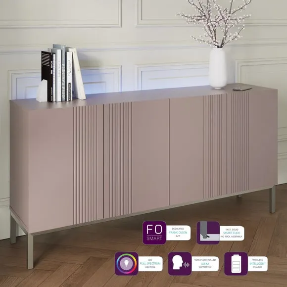 4-Door Smart Sideboard with Lighting - Mulberry