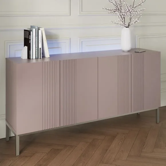 4-Door Smart Sideboard with Lighting - Mulberry