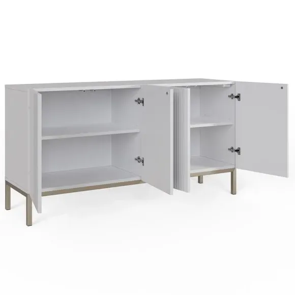 4-Door Smart Sideboard with Lighting - White