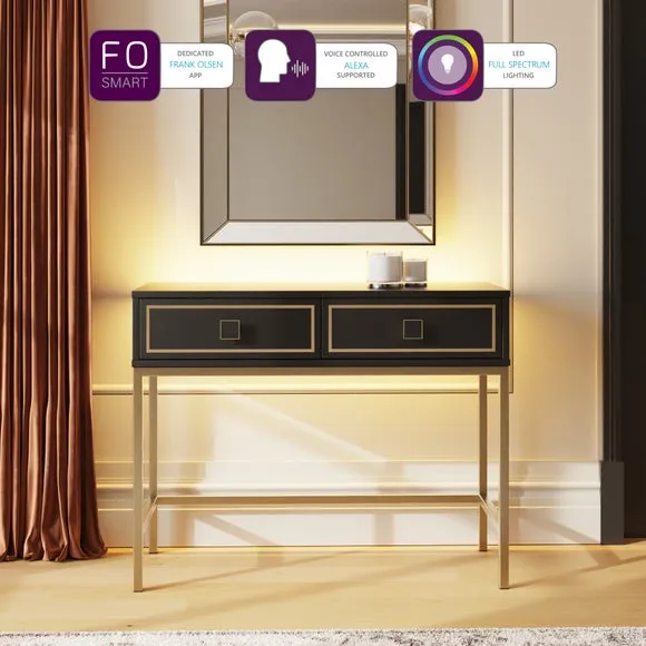 Console Table with LED Lighting - Black