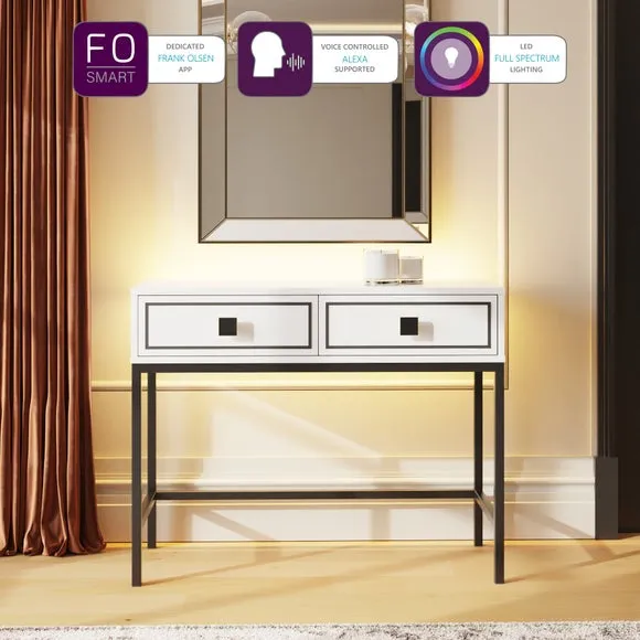 Console Table with LED Lighting - White