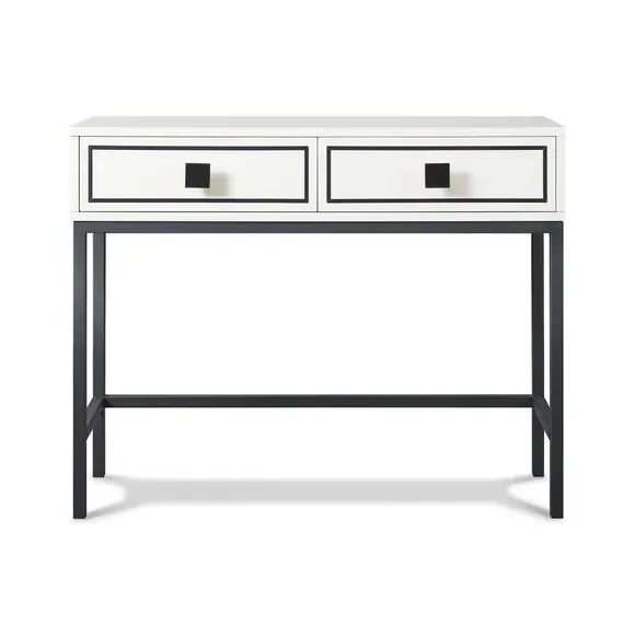 Console Table with LED Lighting - White