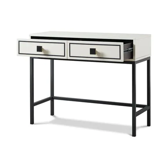 Console Table with LED Lighting - White
