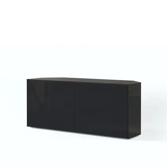 Corner TV Unit with LED Lighting - Black