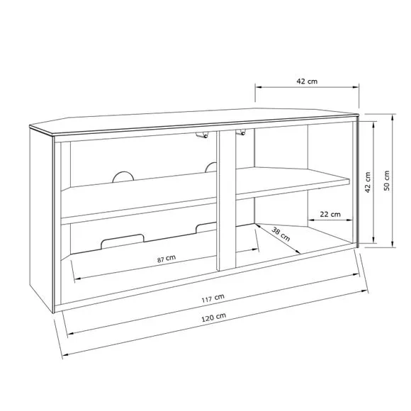 Corner TV Unit with LED Lighting - Black